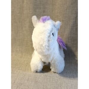 Toy Works 🦄 Standing Unicorn Plush Stuffed Animal 7in. With Purple Hair Mint